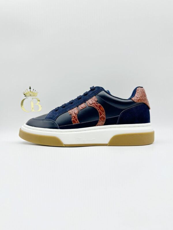 Sneakers Gancini Blue/Brown