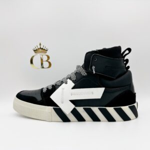 Sneakers Vulcanized Black High-Top White Stripes