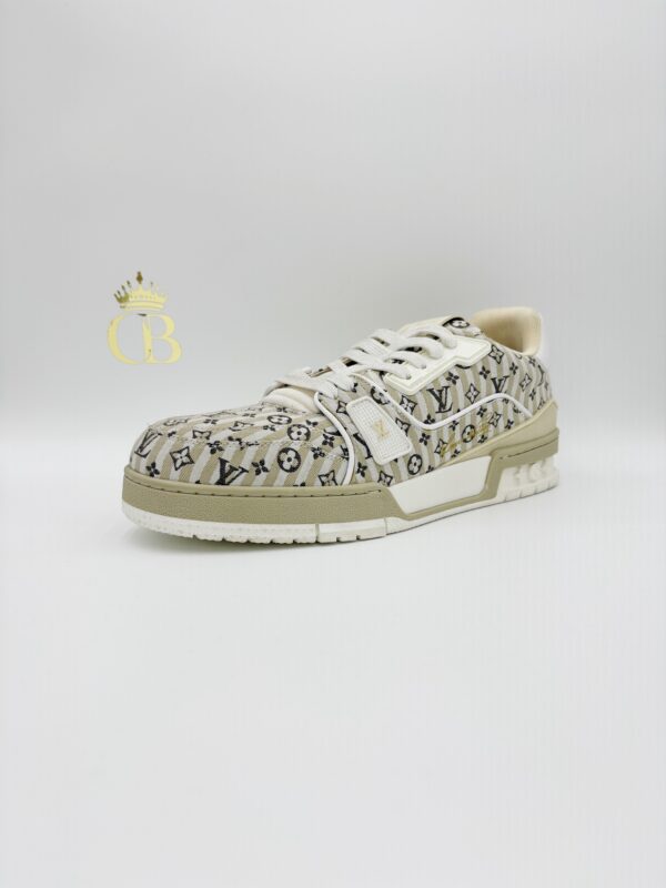 Sneakers Trainer Beige Cloth Stripes Monogram Colors - Imagen 2
