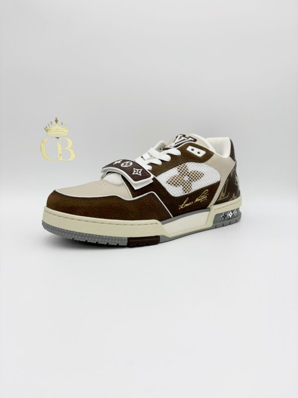 Sneakers Trainer Caffee White Monogram Flower - Imagen 2