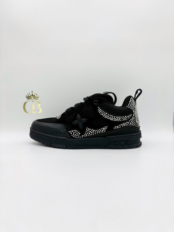 Sneakers Trainer Black Flower With Cristals