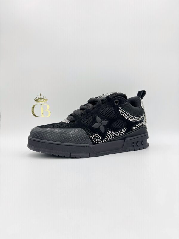 Sneakers Trainer Black Flower With Cristals - Imagen 2
