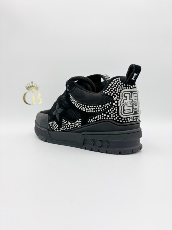 Sneakers Trainer Black Flower With Cristals - Imagen 3