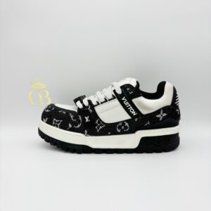 Sneakers Trainer Maxi Black And White Denim