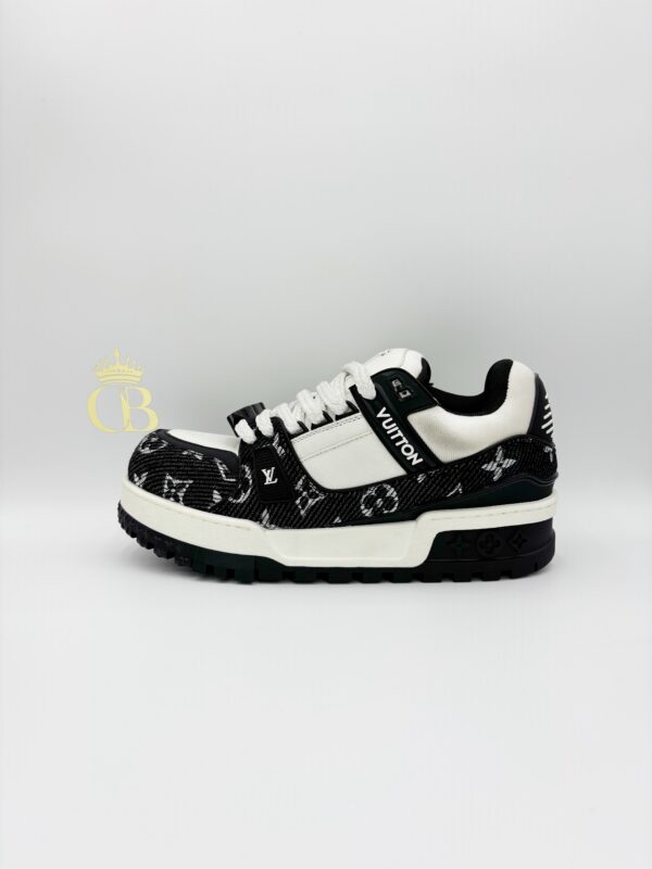 Sneakers Trainer Maxi Black And White Denim