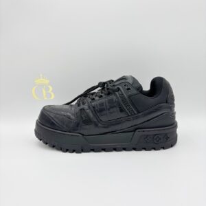 Sneakers Trainer Maxi Black Snake Leather