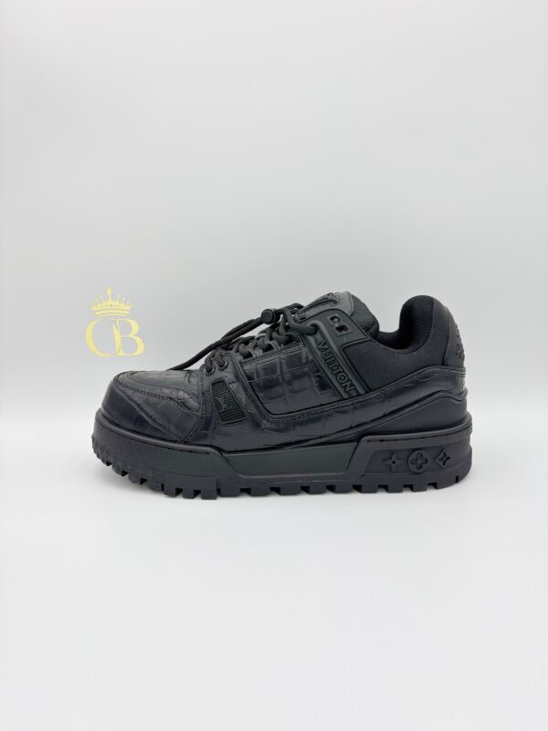 Sneakers Trainer Maxi Black Snake Leather