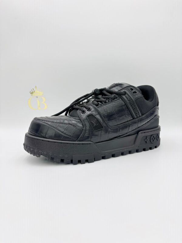 Sneakers Trainer Maxi Black Snake Leather - Imagen 2
