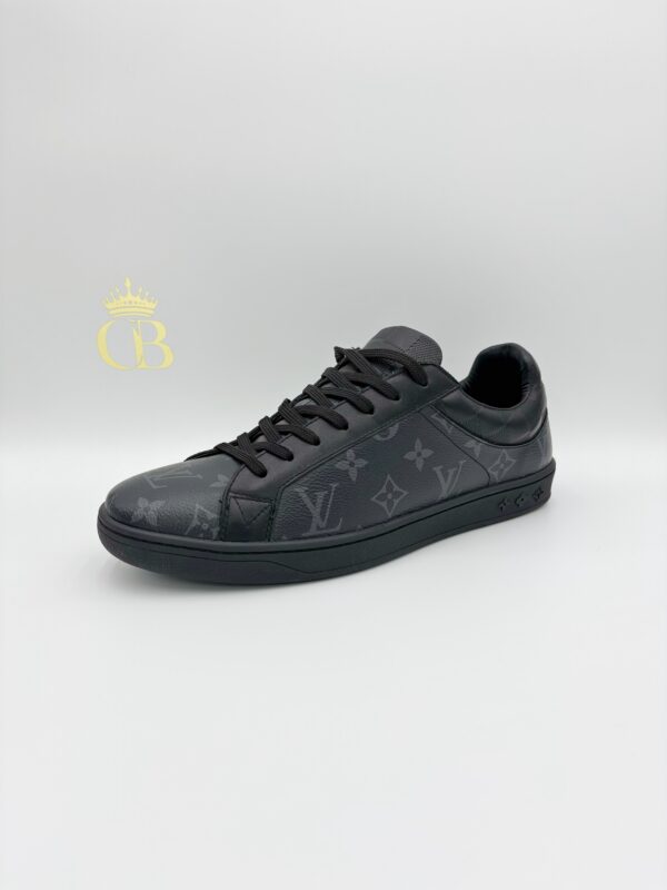 Sneakers Rivoli Black Leather Gray Monogram - Imagen 2