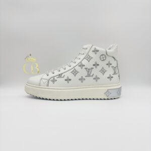 Sneakers Black Platafom White Monogram Leather High-top