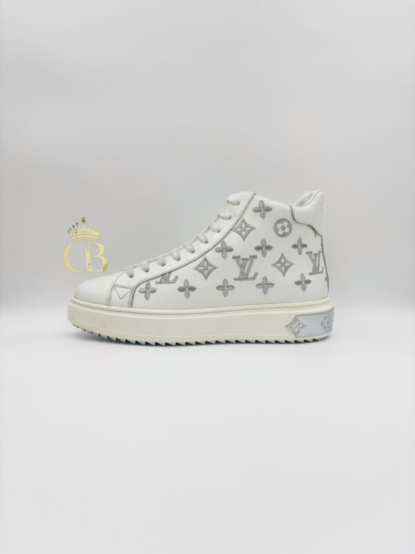 Sneakers Black Platafom White Monogram Leather High-top