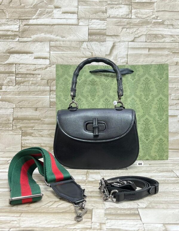 Small GG Black Leather