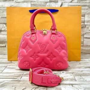 Pink LV Monogram Leather