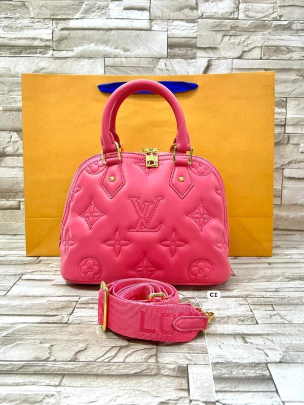 Pink LV Monogram Leather