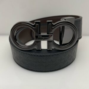 Ferragamo Hebilla negra metalica
