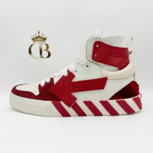 Sneakers Vulcanized High-Top White Red Stripes