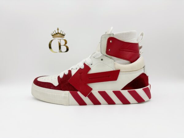 Sneakers Vulcanized High-Top White Red Stripes