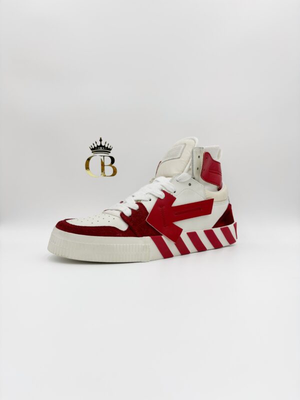 Sneakers Vulcanized High-Top White Red Stripes - Imagen 2