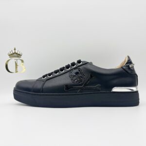 Black Sneakers Leather Low-Top