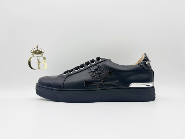 Black Sneakers Leather Low-Top