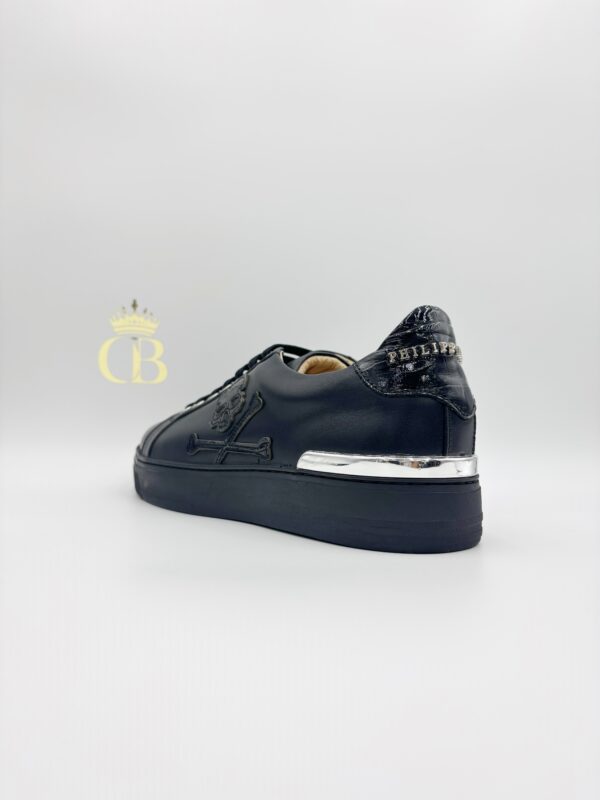Black Sneakers Leather Low-Top - Imagen 3