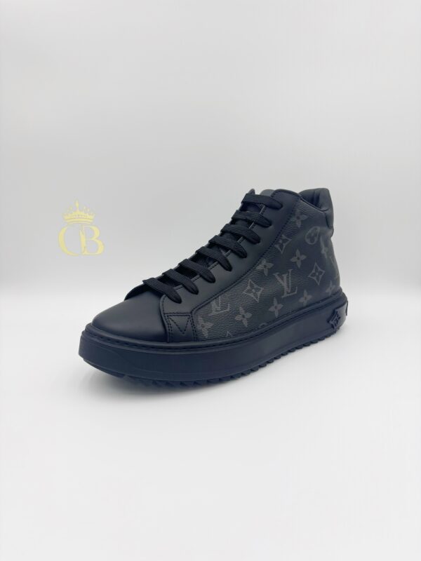 Sneakers Black Platafom Gray Monogram Leather High-top - Imagen 2