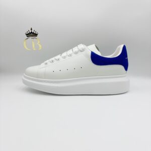 | White Blue Heel Suede