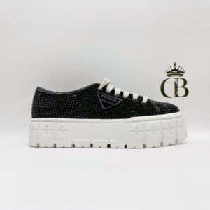 | Doble weel canvas black cristals low