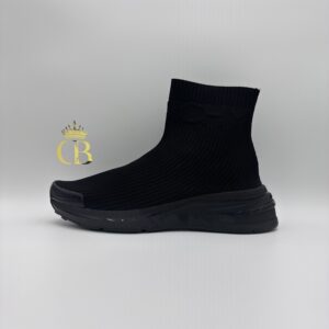 Sock-type fabric slippers Black