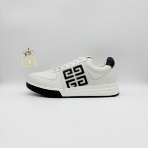 | G4 Leather White|Black Logo Low-top