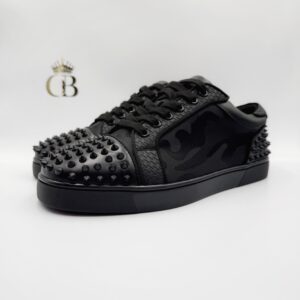 Louboutin de tela Militar Negro