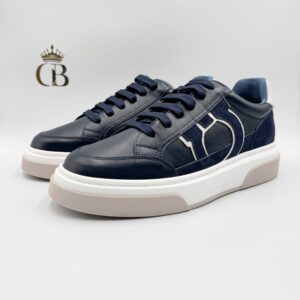 Ferragamo Gancini Azúl piel/gamuza