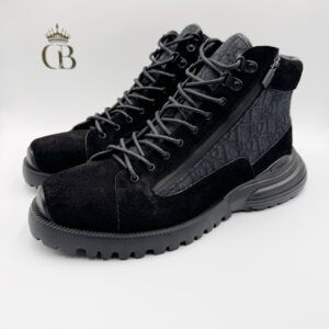 Botin Dior Combat Negro gamuza
