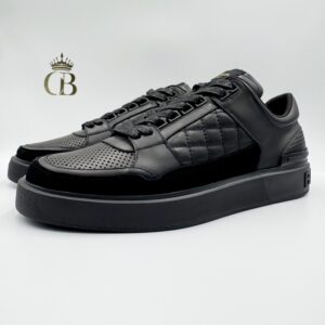 Balmain negro de piel con gamuza