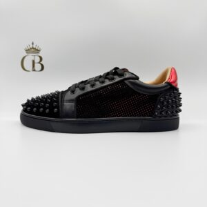 Louboutin de tela con gamuza picos rojo