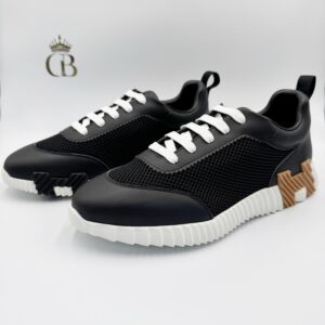 Hermes de piel y malla con H cafe