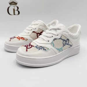 Gucci Ace de Plataforma Blanco con tela Monogram colores