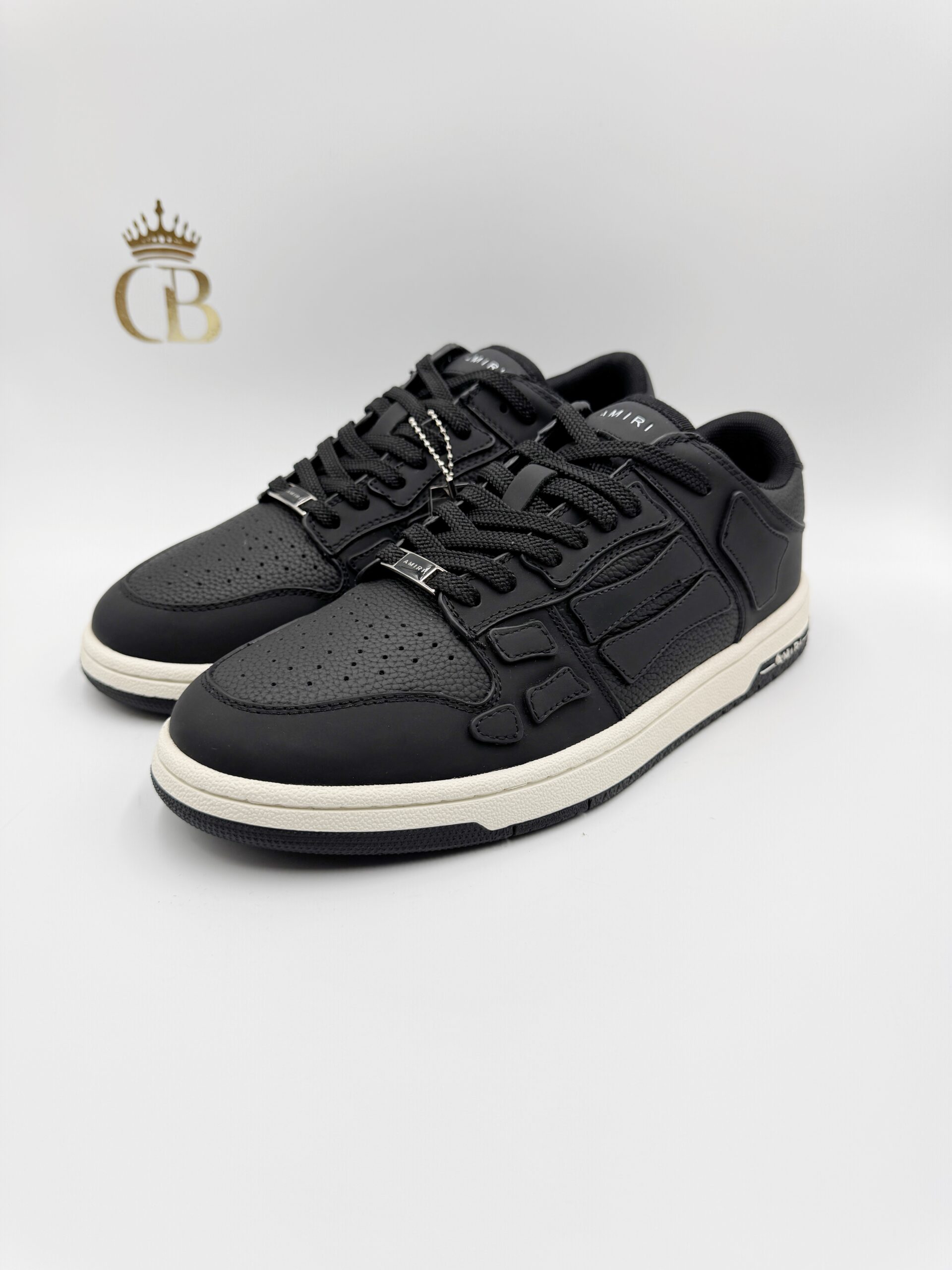 Amiri Skel Negro suela Blanca de Piel