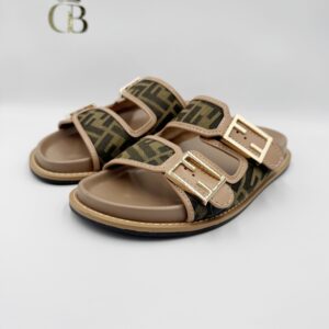 Sandalias Cafe de Tela monogram
