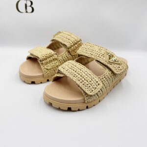 Sandalias de Yute Beige dobles Prada