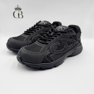 tenis B30 negro piel con gamuza