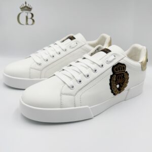 Tenis Portofino de corona de piel blancos
