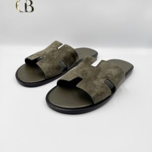 Sandalias Hermes de Gamuza verdes olivo