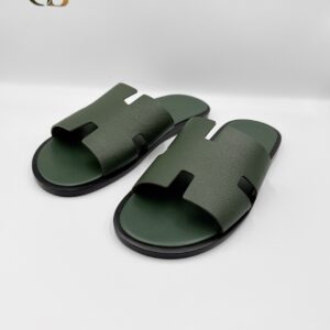 Sandalias Hermes Verdes de Piel