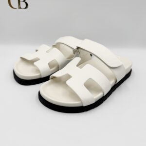 Sandalias Hermes de correa de piel Blancas