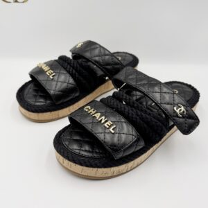 Sandalias de Piel Negro Chanel