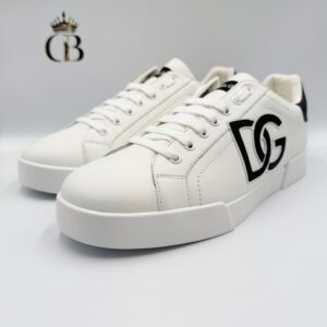 Tenis Portofino blanco de Piel de Logo negro