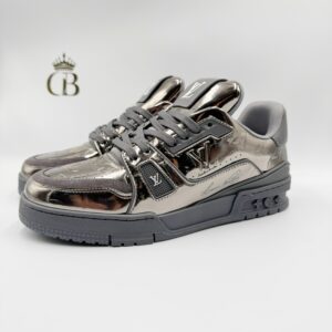 Tenis trainer Plateados de charol