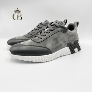 Tenis Deportivos piel y gamuza de color gris `H